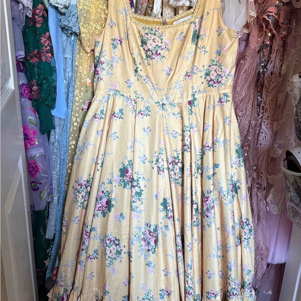 JessaKae Lemon Yellow Floral Sundress